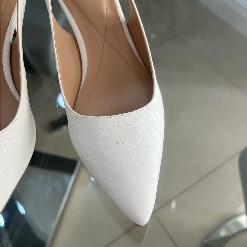 NEW Alfani Women's Step N' Flex white Sling Back Buckle Pointed Pumps Size 7.5M - Picture 9 of 9